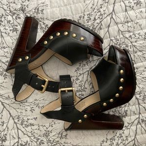 Black and brown Michael Kors heels size 7 but fit more like 6.5